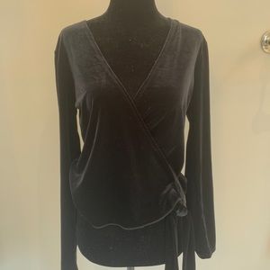 Black Velvet Long Sleeve Top